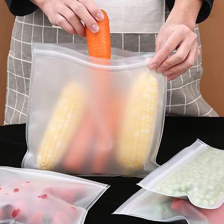 10 Pack Dishwasher Safe Reusable Silicone Reusable Freezer Bags with ZipperLeakproof Reusable PEVA Food Storage Bags
