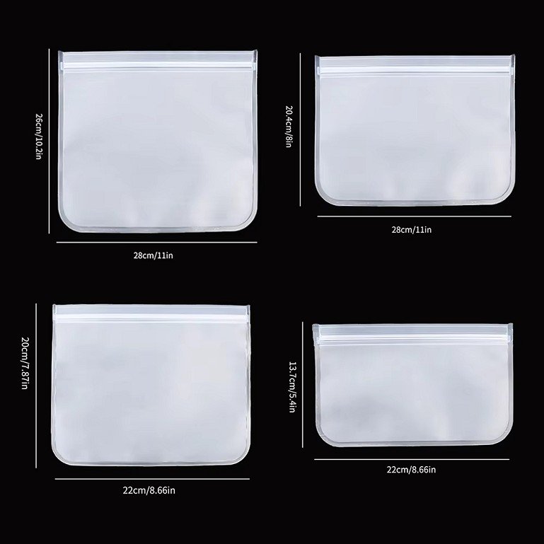10 Pack Dishwasher Safe Reusable Silicone Reusable Freezer Bags with ZipperLeakproof Reusable PEVA Food Storage Bags