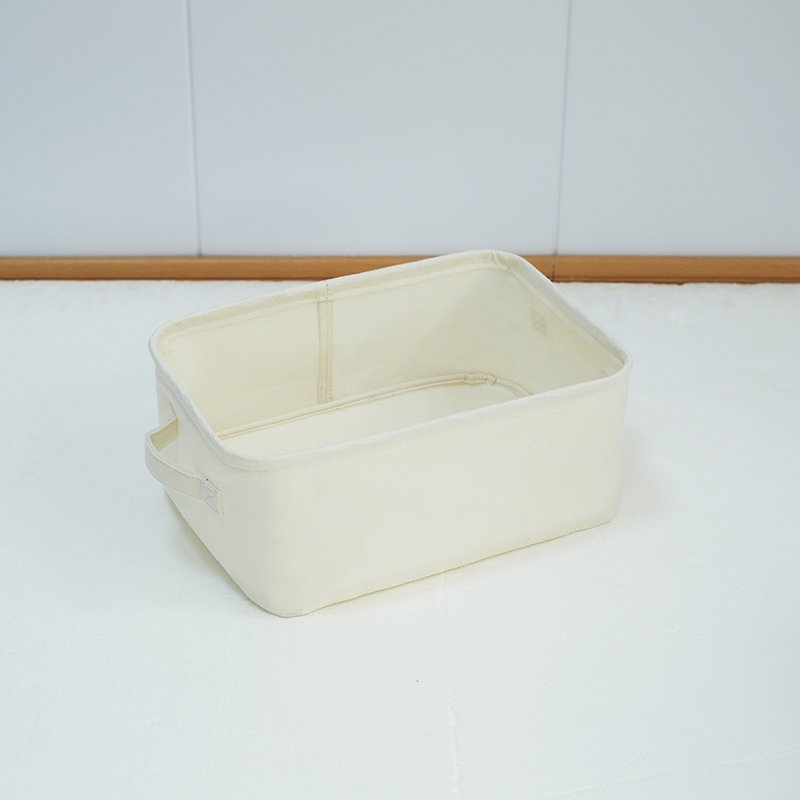 Felt Storage Box Basket Non-woven Fabric Storage Bin Felt Laundry Basket with Handle 4 PCS
