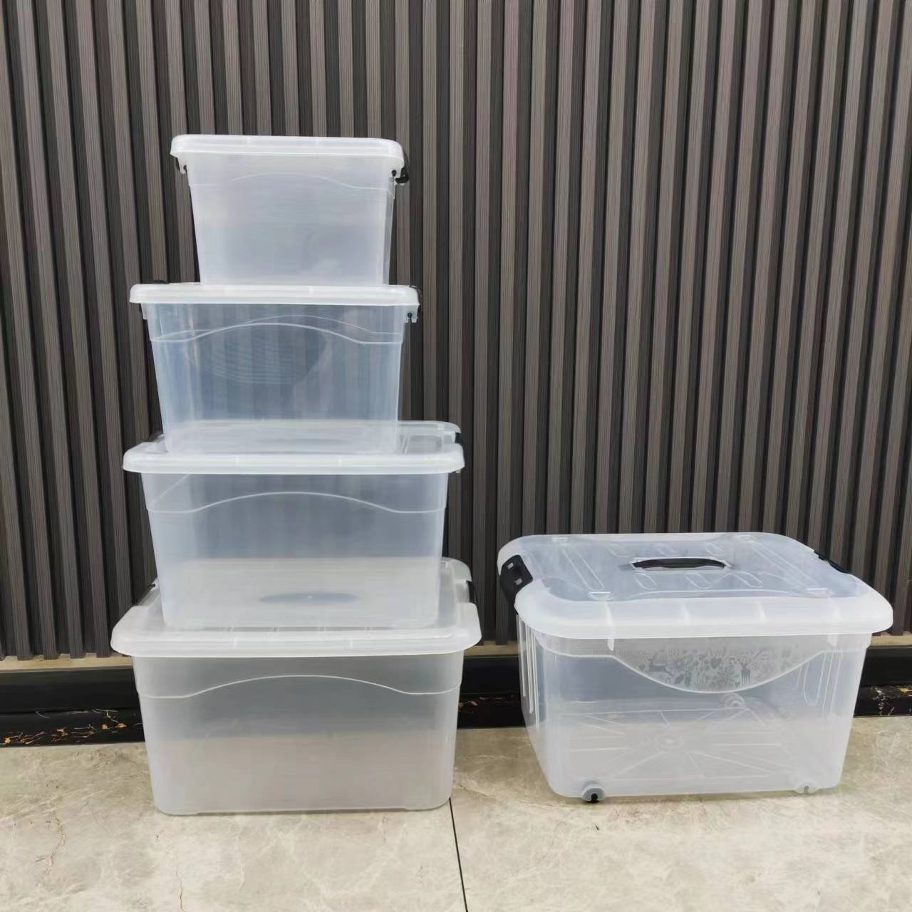 Cheap Plastic Storage Box With Handle Stackable Small Clear Multifunction Organizer Bins