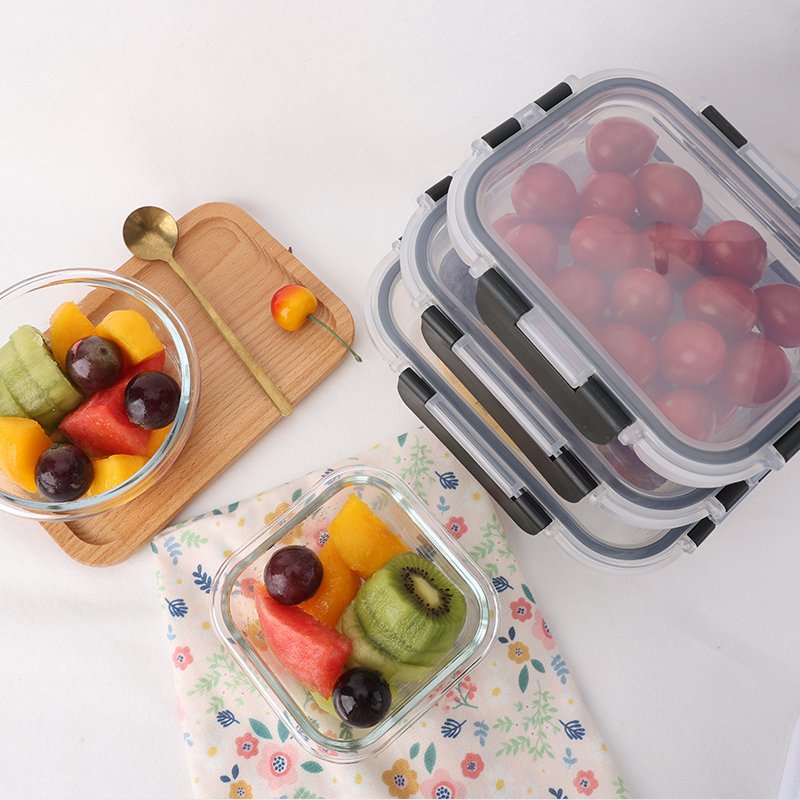 JM Food Packaging Food Glass Containers Eco-Friendly Glass Lunch Box With Lid