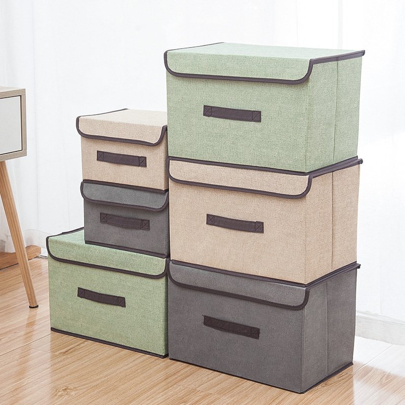 Foldable Home Sundries Toys Storage Basket Toys Storage Cube Cabinet Underwears Toys Storage Box with Lid