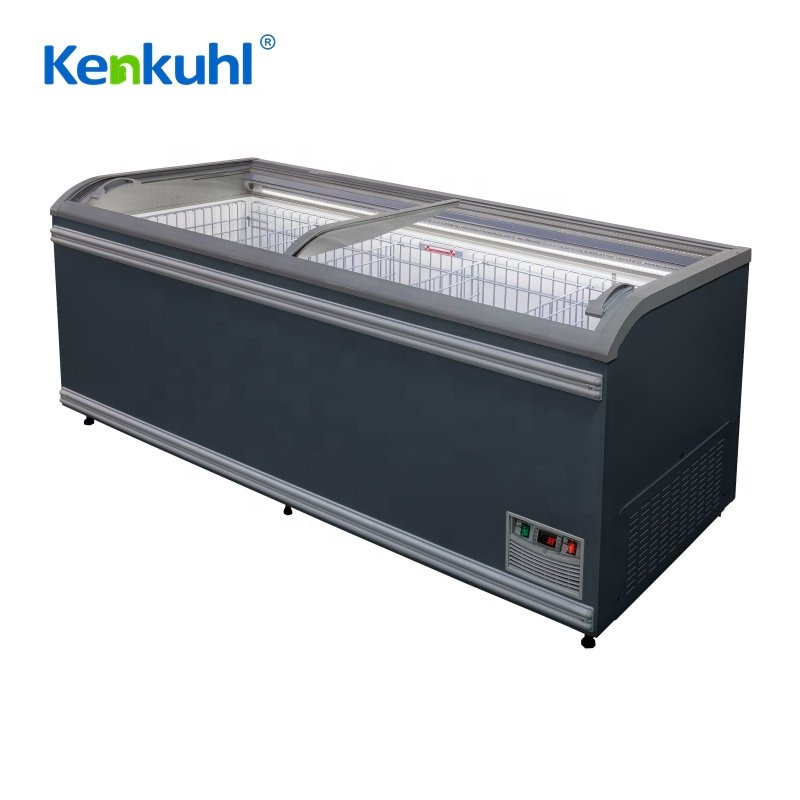Kenkuhl ZP21 Glass Door Island Display Freezer Supermarket Freezer For Frozen food