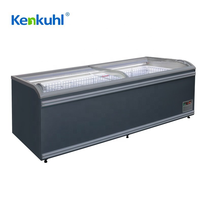 Kenkuhl ZP21 Glass Door Island Display Freezer Supermarket Freezer For Frozen food
