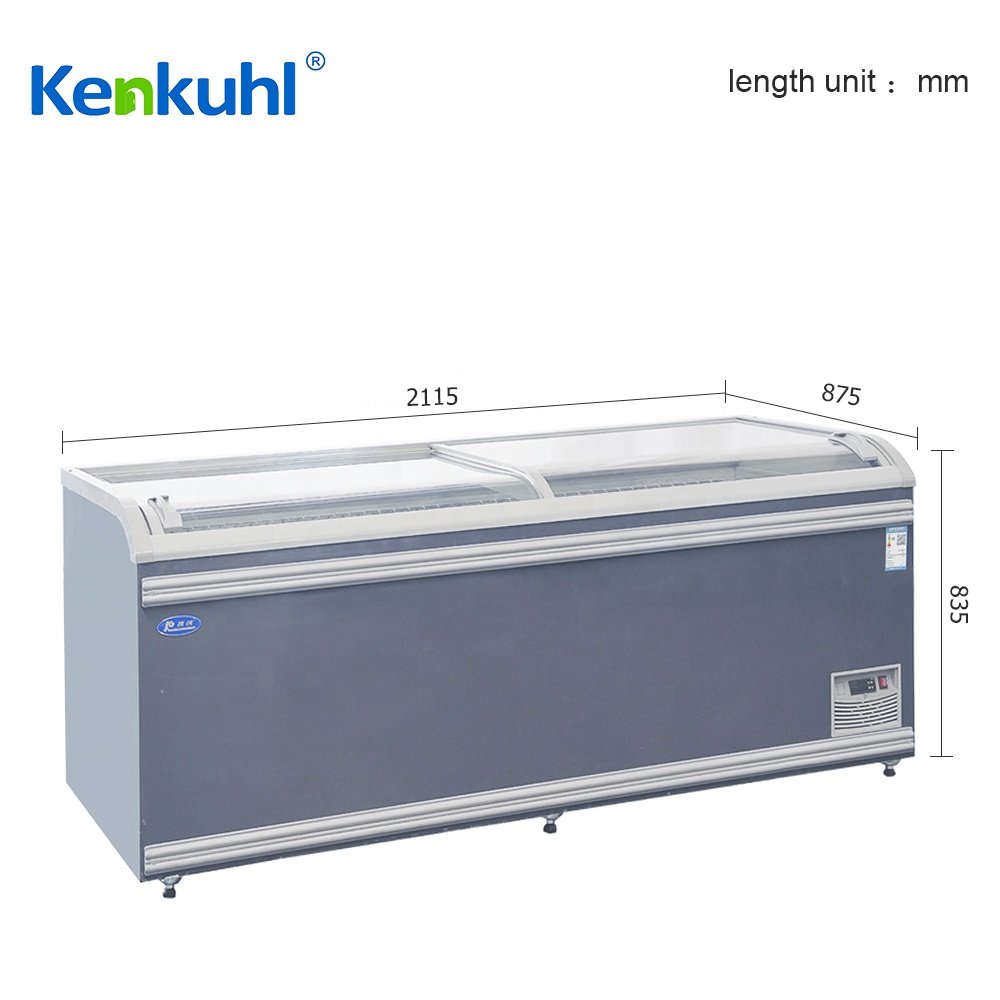 Kenkuhl ZP21 Glass Door Island Display Freezer Supermarket Freezer For Frozen food