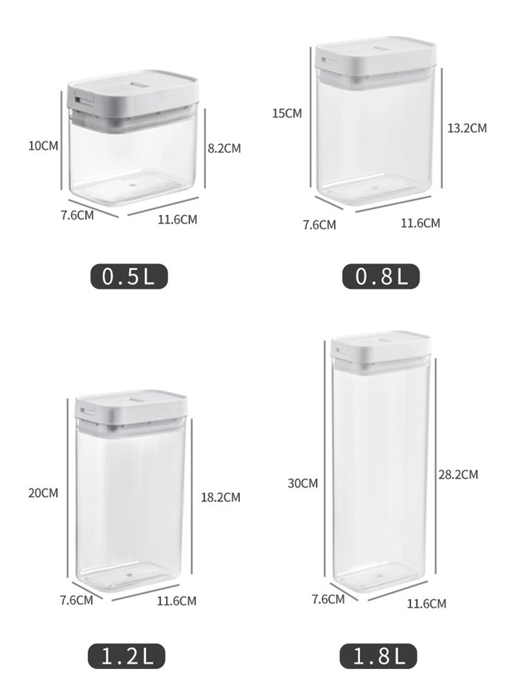 Stackable Airtight Food Storage Containers Set BPA Free Clear Plastic Kitchen & Pantry Cereal Organization Canisters with Lids