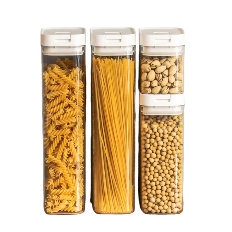 Stackable Airtight Food Storage Containers Set BPA Free Clear Plastic Kitchen & Pantry Cereal Organization Canisters with Lids