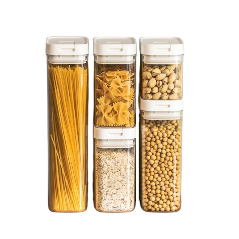 Stackable Airtight Food Storage Containers Set BPA Free Clear Plastic Kitchen & Pantry Cereal Organization Canisters with Lids