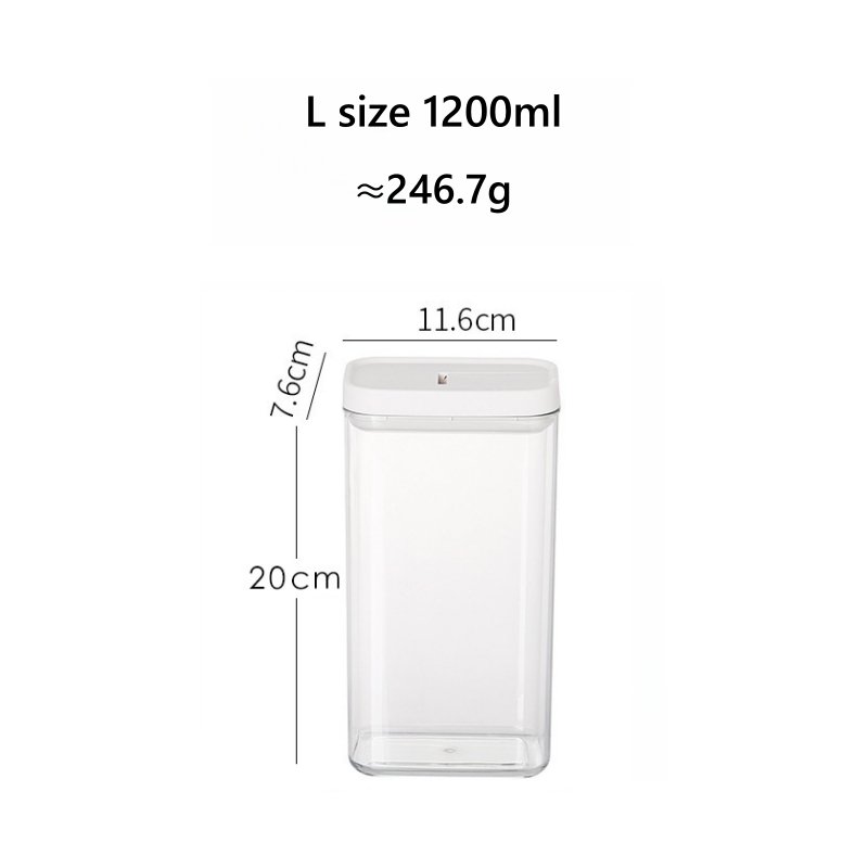 Wewin Modern Design Clear Plasti cPET Airtight Food Storage Container with Glossy Rectangle Jar with Lid