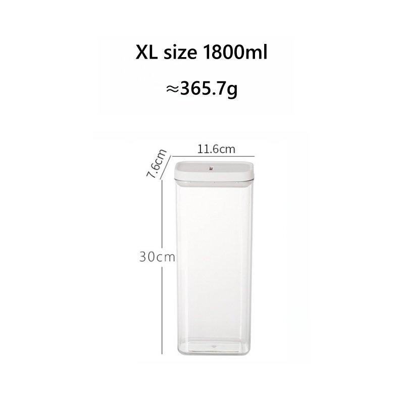 Wewin Modern Design Clear Plasti cPET Airtight Food Storage Container with Glossy Rectangle Jar with Lid