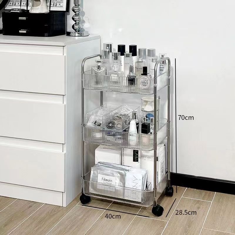 Customized Bedroom Classroom Office Supplies Organizer Storage Cart Trolley 3 Tier Storage Rolling Cart With Drawers
