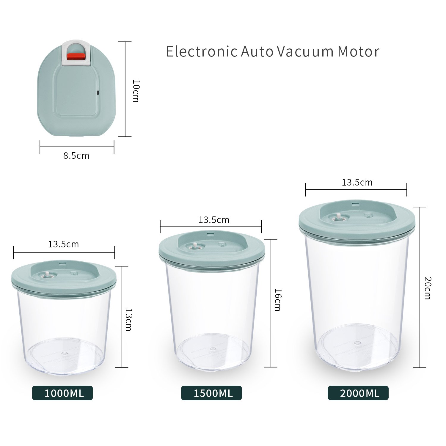 Electric Automatic Vacuum Food Storage Containers Food Grade Liquid Food Saver Jar Vacuum Canisters