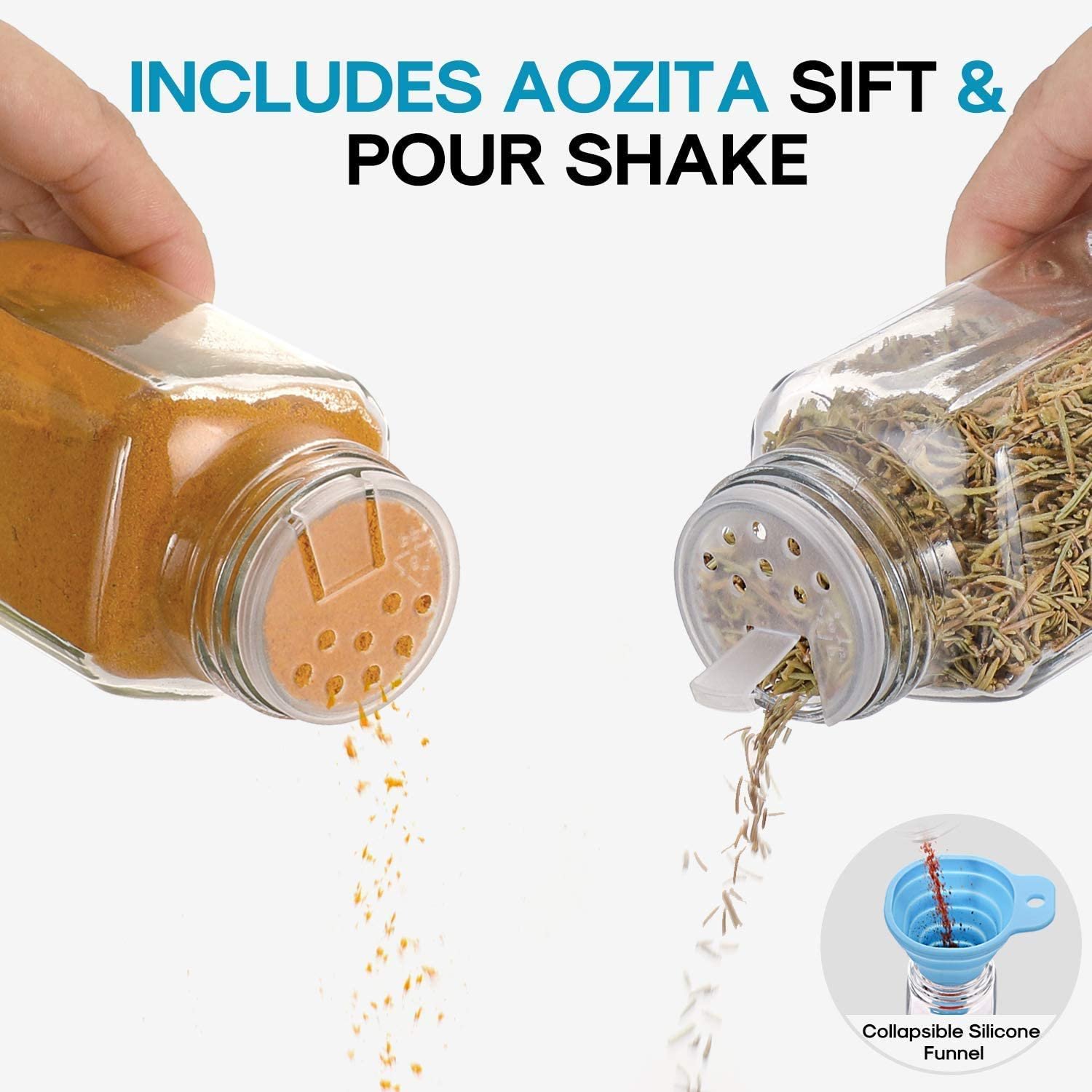 4 oz Glass Spice Jars with Metal Lids, Spices Jar 120ml Empty Square Containers Seasoning Storage Bottles