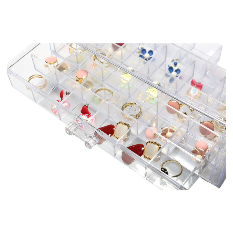 Adjustable Plastic 72 Grids Compartment Storage Box Buttons Eyelets Storage Case for Jewelry Earrings Other Small Items