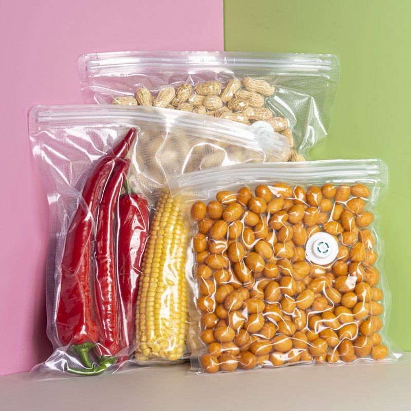 Reusable Vacuum Sealer Zipper Bags Sous Vide Bags for Air Valve Food Storage