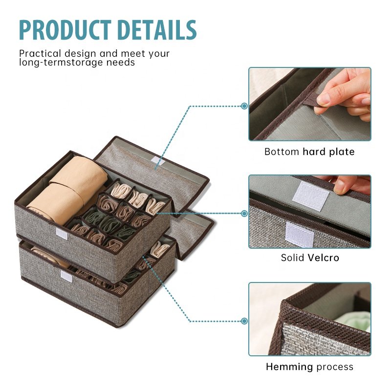 Custom High Quality Household Clothes Organizer Closet Underwear Socks Storage Organizer Wardrobe Storage Boxe For Underwear