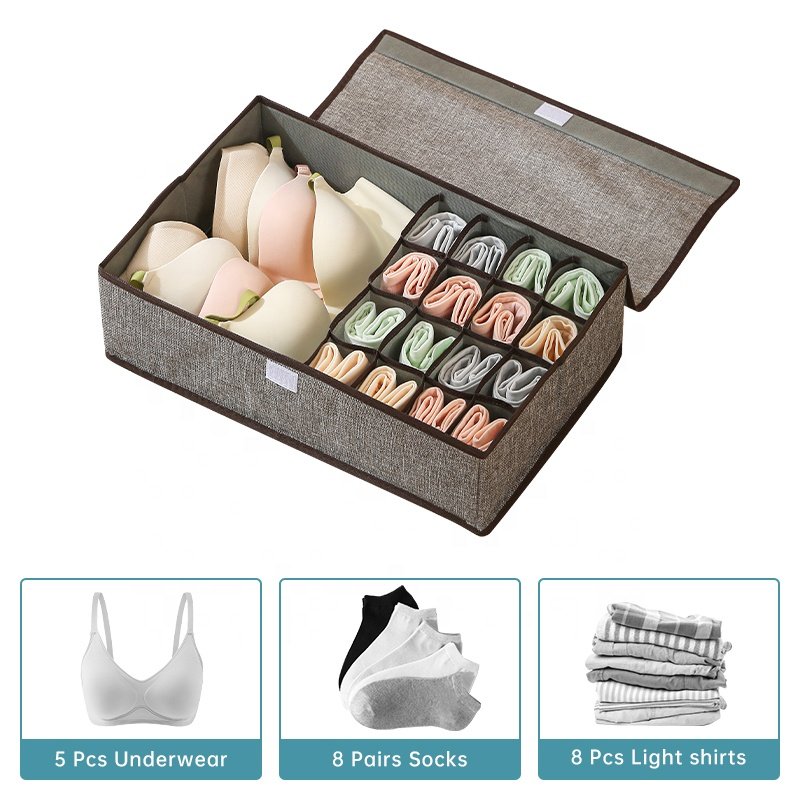 Custom High Quality Household Clothes Organizer Closet Underwear Socks Storage Organizer Wardrobe Storage Boxe For Underwear