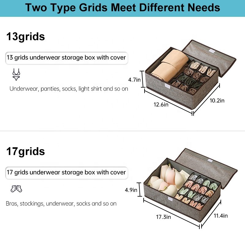 Custom High Quality Household Clothes Organizer Closet Underwear Socks Storage Organizer Wardrobe Storage Boxe For Underwear