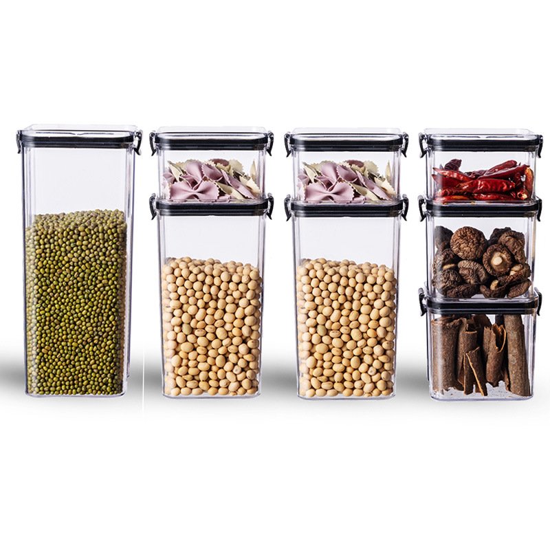 Plastic Airtight Food Storage Container Kitchen Clear Food Box Bins with LIid Storage Container Food