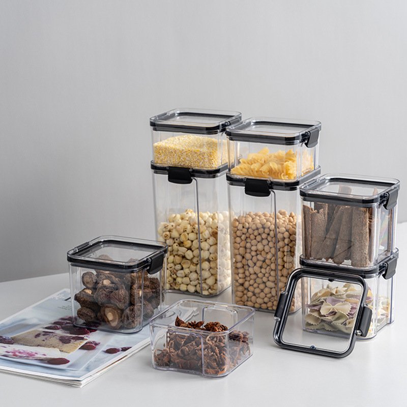 Plastic Airtight Food Storage Container Kitchen Clear Food Box Bins with LIid Storage Container Food