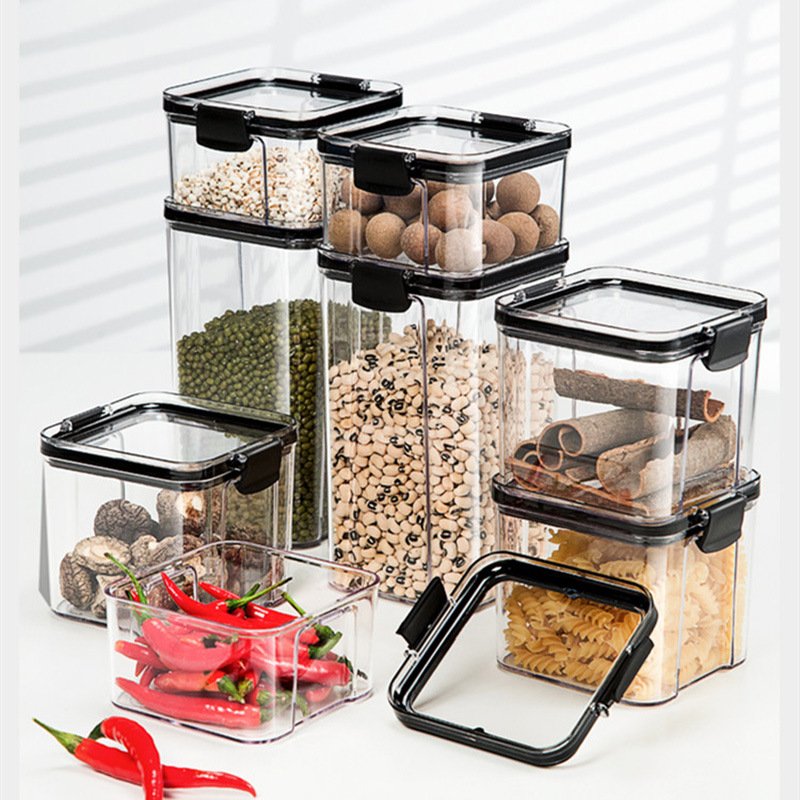 Plastic Airtight Food Storage Container Kitchen Clear Food Box Bins with LIid Storage Container Food