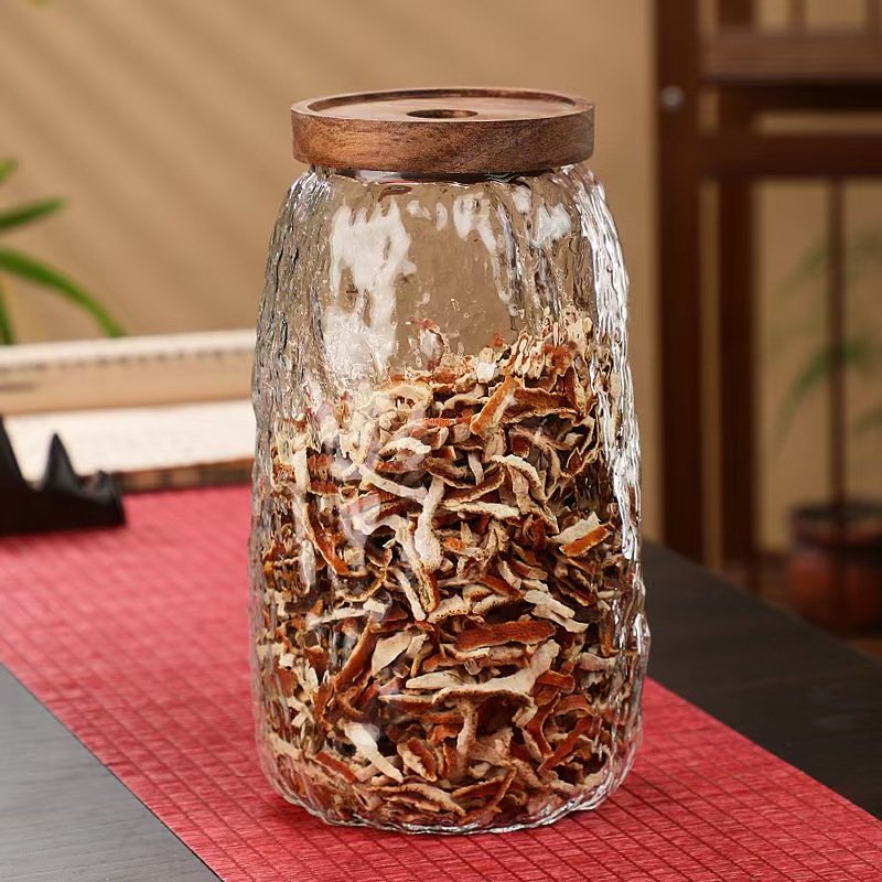 Glass Food Storage Tank Snack Bottle Holder with Lid Canister Kitchen Supplies Glass Sealed Nut Storage Jar