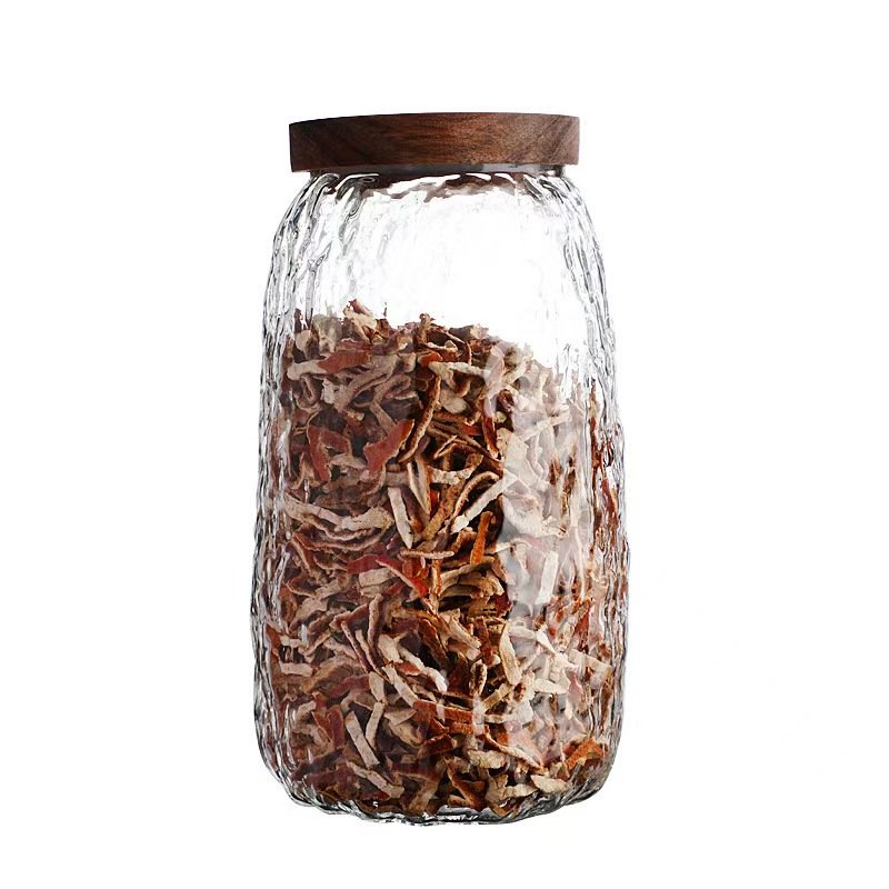 Glass Food Storage Tank Snack Bottle Holder with Lid Canister Kitchen Supplies Glass Sealed Nut Storage Jar