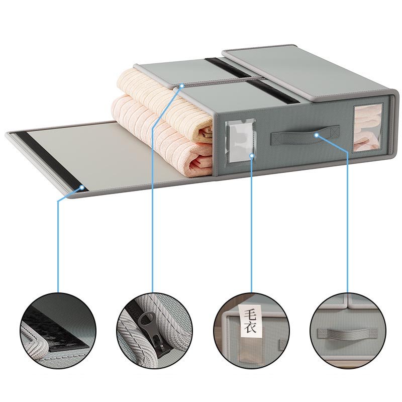 DS3775 Foldable Storage Box For Cover Set Closet Organizer For Bedding Clothes Blankets Bed Sheet Set Organizer
