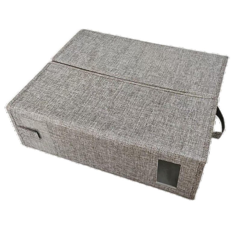 Foldable bedding sheet storage box with window closet bed sheet organizer set containers for blankets quilt pillow cubes