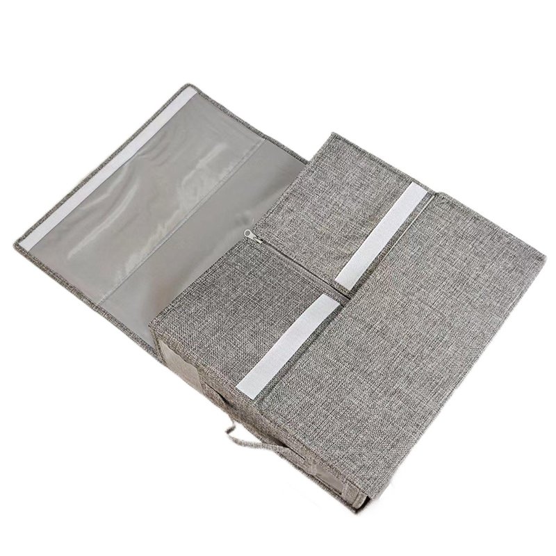 Foldable bedding sheet storage box with window closet bed sheet organizer set containers for blankets quilt pillow cubes