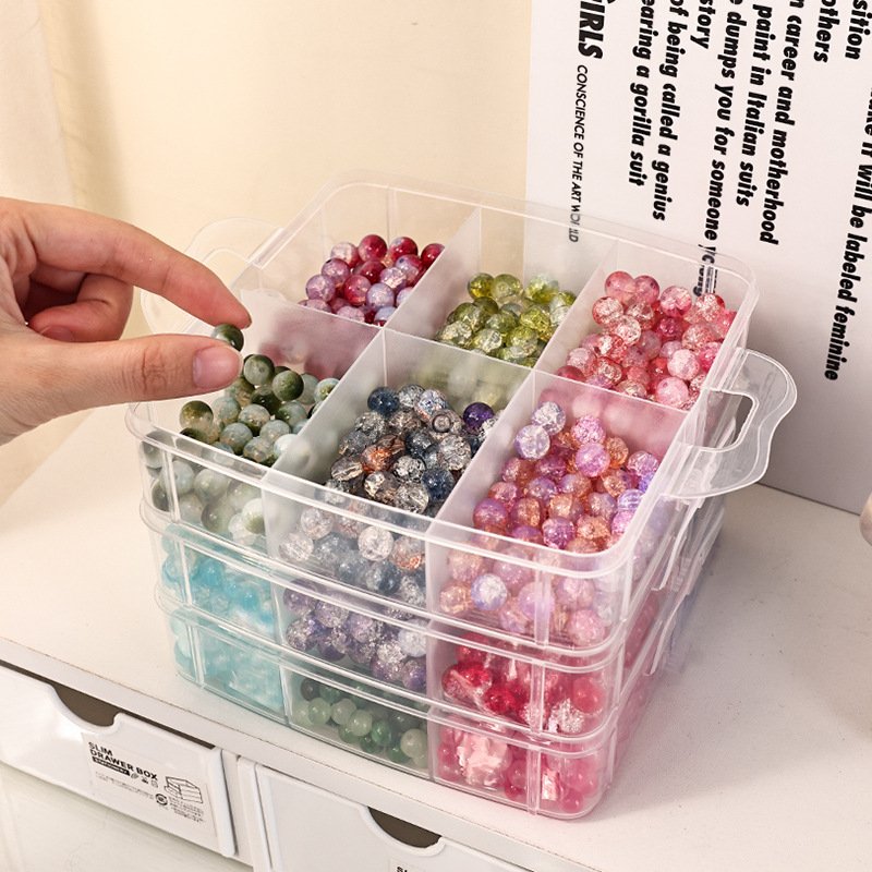 Modern Design Foldable Plastic Craft Storage Box For Kids Unique Bead Jewelry Making DIY Toys With Removable Dividers