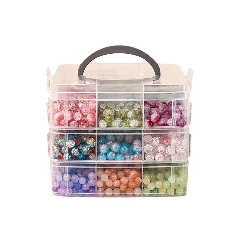 Modern Design Foldable Plastic Craft Storage Box For Kids Unique Bead Jewelry Making DIY Toys With Removable Dividers