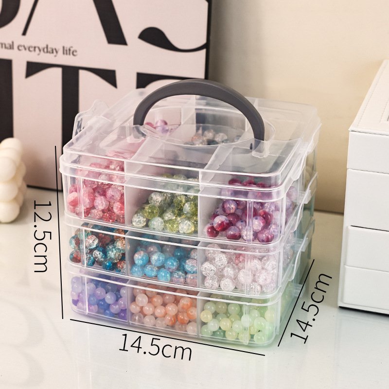 Modern Design Foldable Plastic Craft Storage Box For Kids Unique Bead Jewelry Making DIY Toys With Removable Dividers
