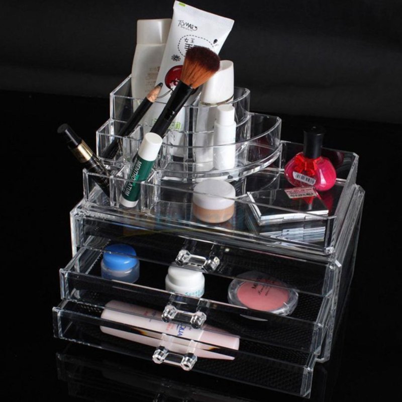 Wholesale Clear Multifunction Space Saving Cosmetic organizer Box Jewelry Makeup Drawer Organizer Storage Box