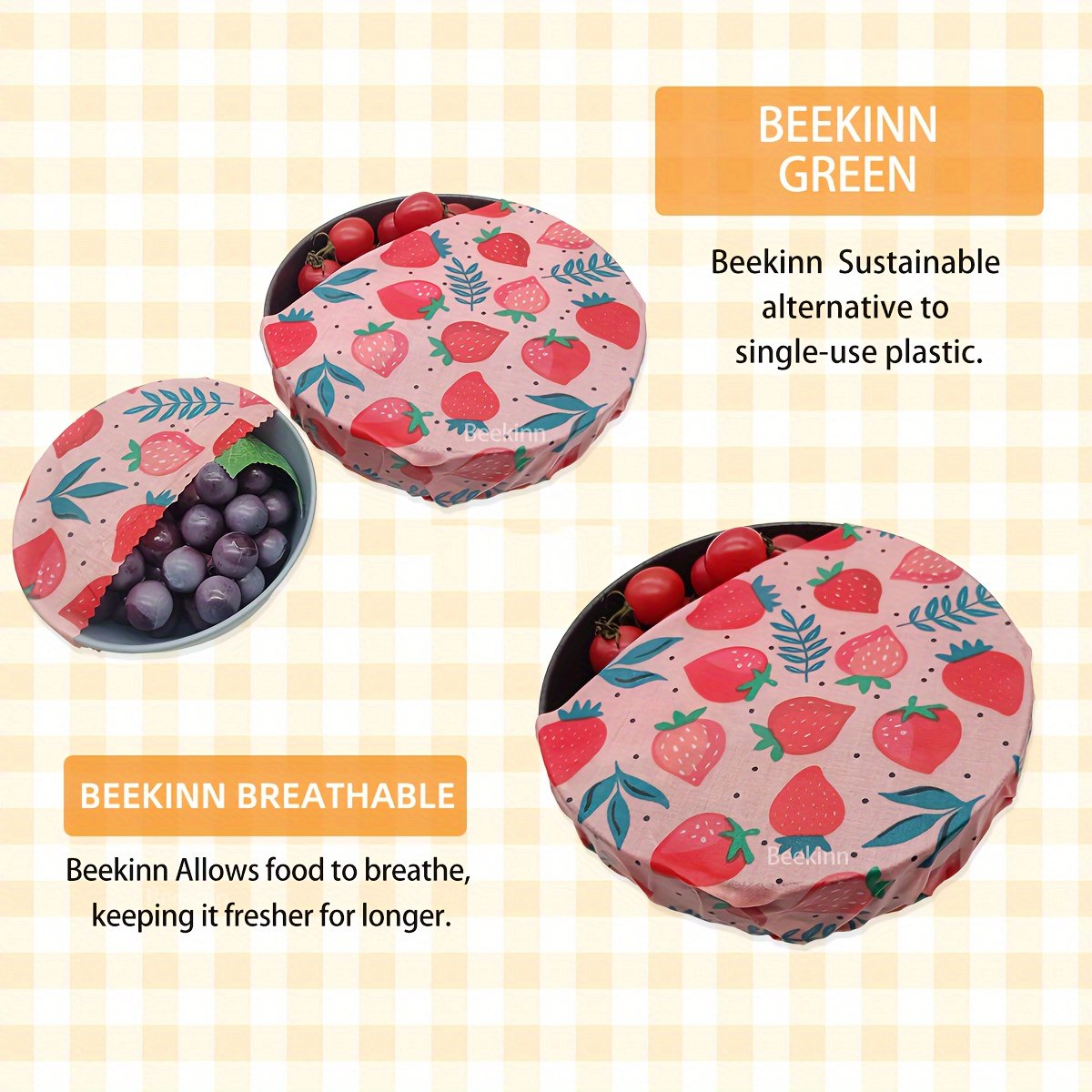 50 OFF 2024 New arrivals 3Pcs Reusable Eco Friendly Sustainable Storage Organic Beeswax Cotton Food Wraps