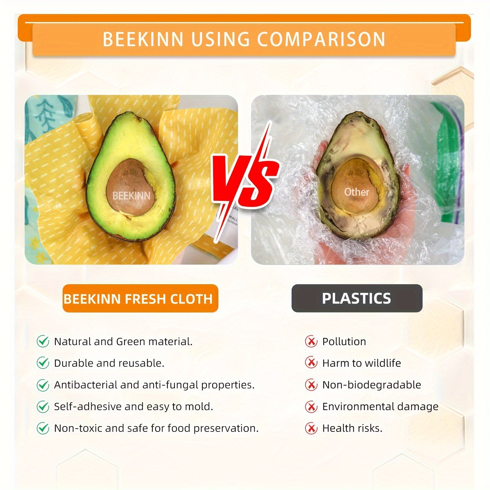 50 OFF 2024 New arrivals 3Pcs Reusable Eco Friendly Sustainable Storage Organic Beeswax Cotton Food Wraps