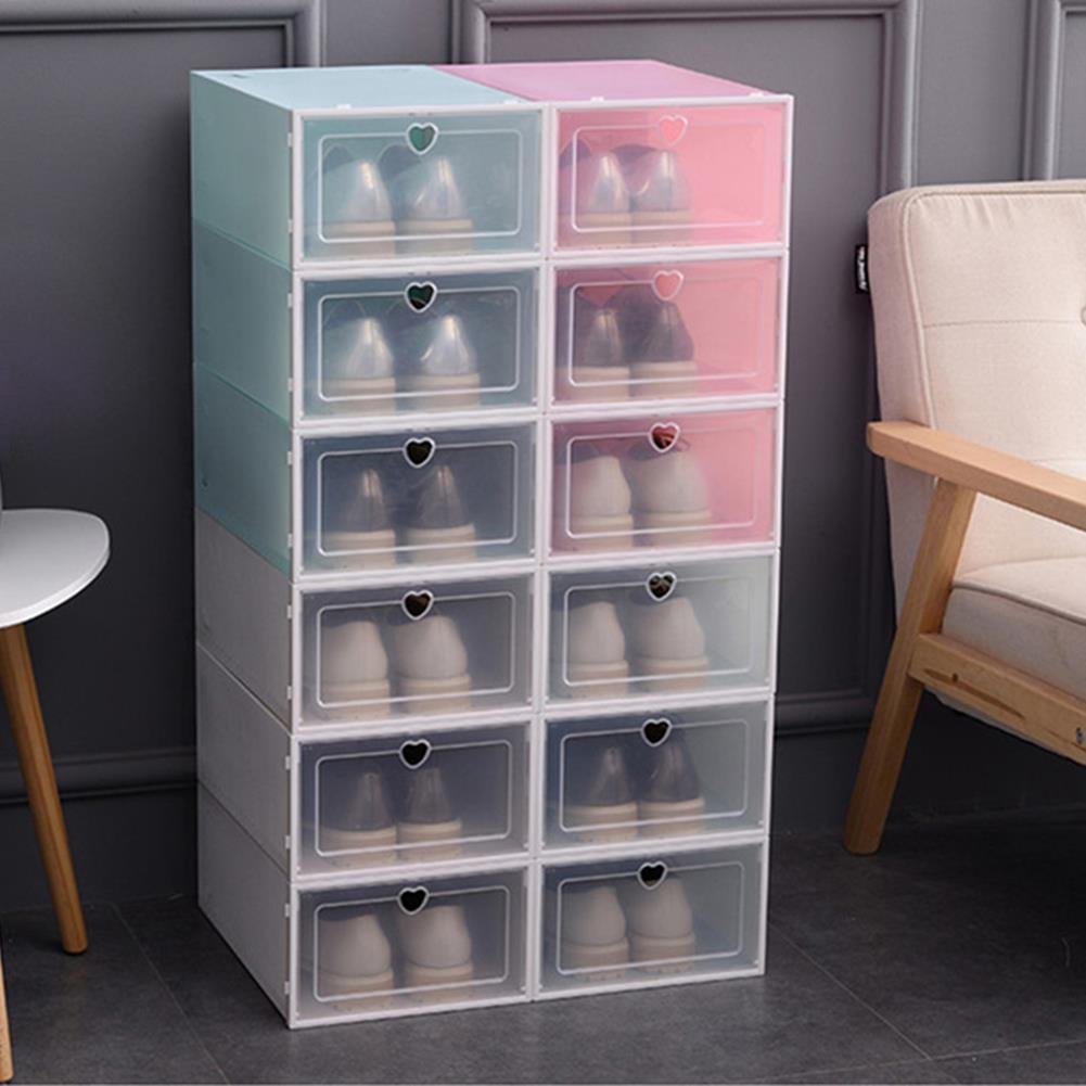 OEM/ODM FS303 Hard Plastic Combination Shoe Box Transparent Foldable Shoes Storage Box Stackable Transparent Storage Box High Qu