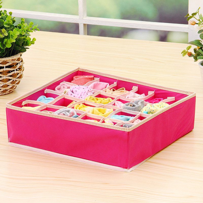 6, 7, 8, 24 grid beige rose red underwear storage box, sock storage box