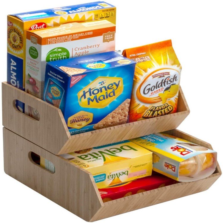 Hot selling Bamboo kitchen storage rack fruit storage shelf