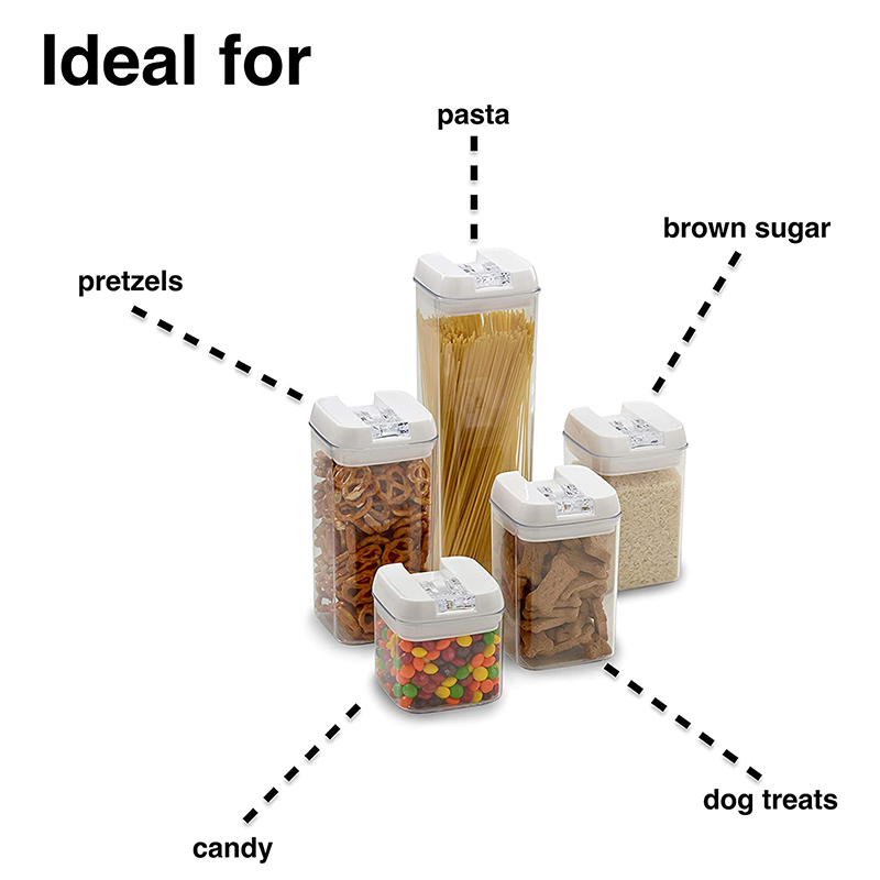 Easy Open Airtight Transparent Small PP Plastic Food Storage Container 7 Sets Fridge Organiser Airtight Storage Container
