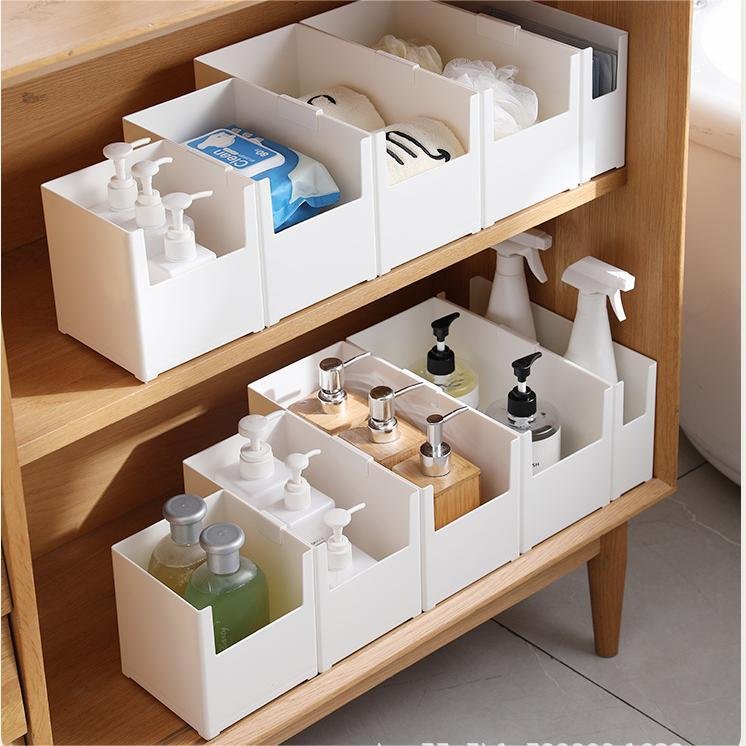 Small Hard Plastic Right Corner Stackable Food Storage Container Organizer Bin for Kitchen