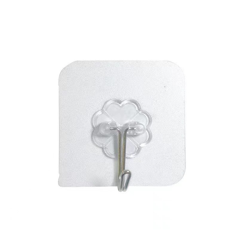 Strong transparent hook kitchen transparent seamless hook bathroom hook punch-free wall door stall behind the door.