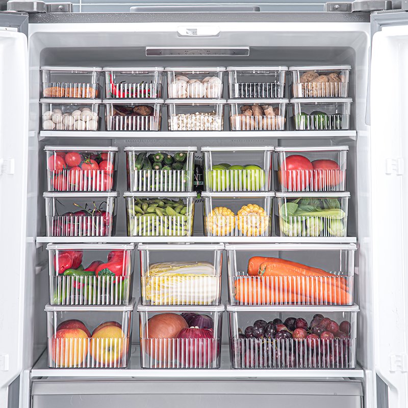 Wannuo Three-piece food container set Refrigerator organizer bin Fresh-keeping food storage boxes Kitchen food container