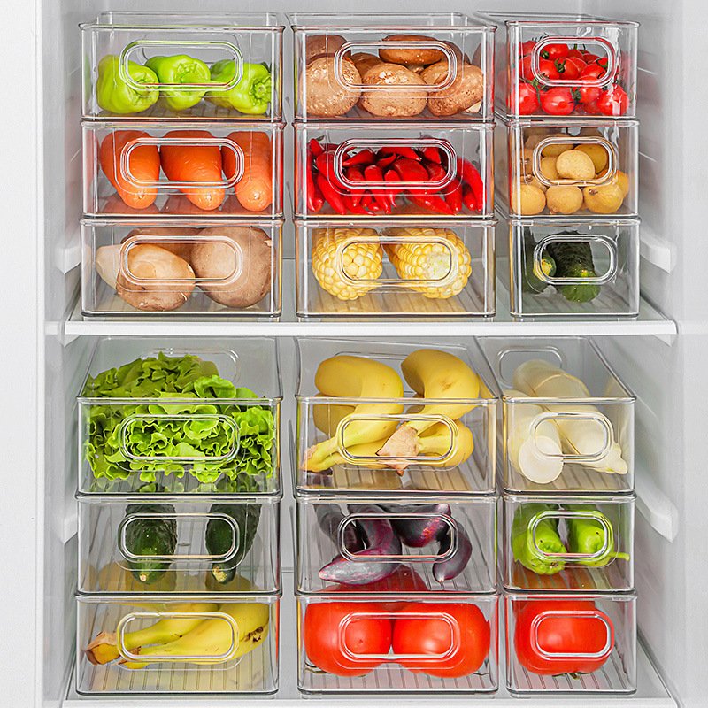 Promotional Price Household Clutter Sorting Tool Transparent Acrylic Storage Box Refrigerator Food Storage Box