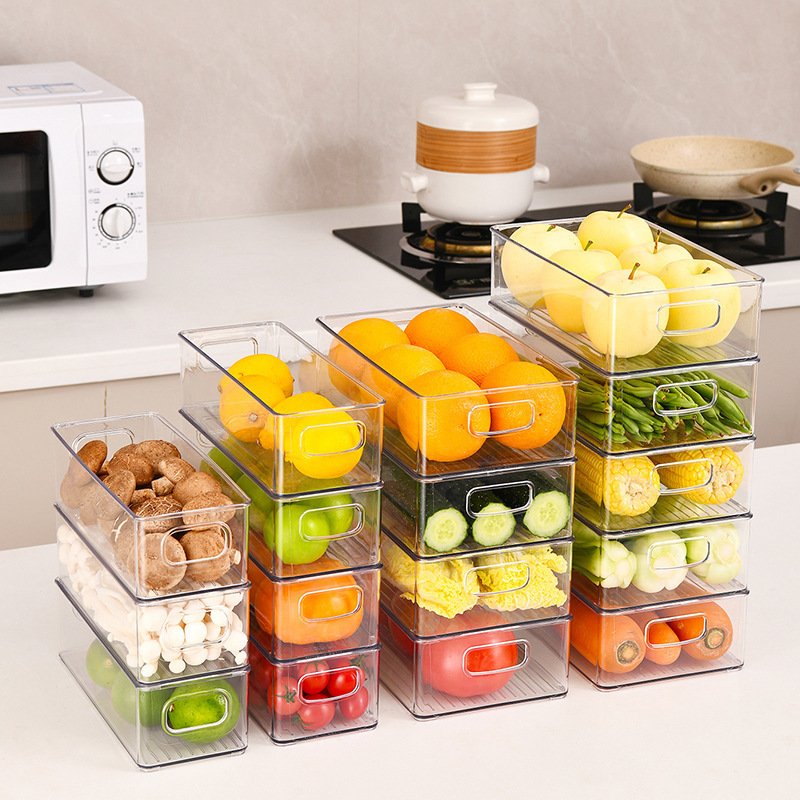 Promotional Price Household Clutter Sorting Tool Transparent Acrylic Storage Box Refrigerator Food Storage Box