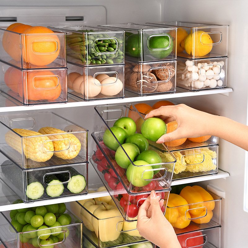 Promotional Price Household Clutter Sorting Tool Transparent Acrylic Storage Box Refrigerator Food Storage Box