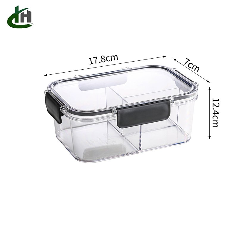 Microwave Safe Fresh Food Storage Container Lock Airtight 3 compartments Plastic Food Crisper Lunch Box
