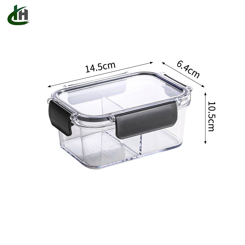 Microwave Safe Fresh Food Storage Container Lock Airtight 3 compartments Plastic Food Crisper Lunch Box