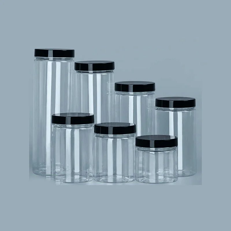Black Cover Wide Mouth Circular Plastic Storage Bucket Is Easy To Clean Can Store Food Storage Containers Such As Nuts And Tea