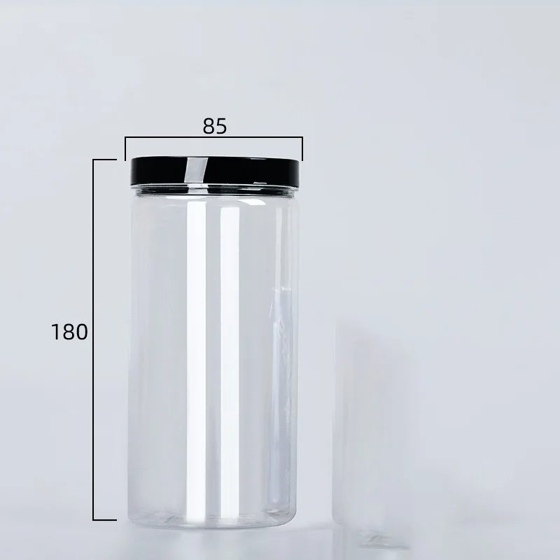 Black Cover Wide Mouth Circular Plastic Storage Bucket Is Easy To Clean Can Store Food Storage Containers Such As Nuts And Tea